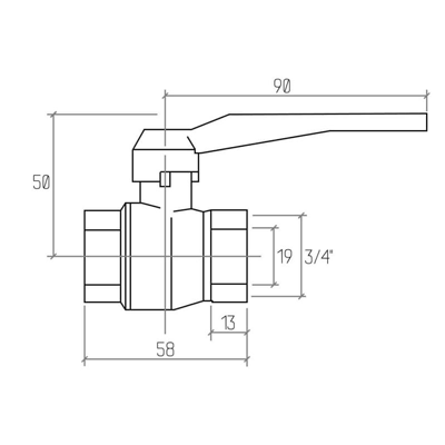 Кран шаровий Rastelli Nova Plus 3/4" ВН (RAS046020)