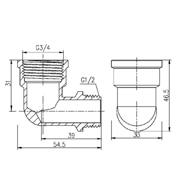 Кутник редукційний SD Forte 3/4"х1/2" ВН (SF3702015)