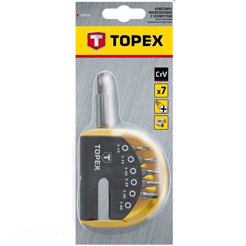 Біти з тримачем TOPEX 7шт (39D351)