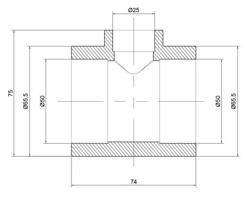 Тройник Thermo Alliance PPR 50х25х50мм (DSC108)