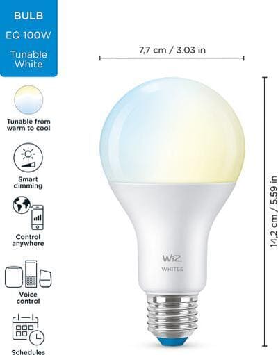  WiZ Smart E27 13W 100W 1520Lm A67 2700-6500K Wi-Fi (929002449602)