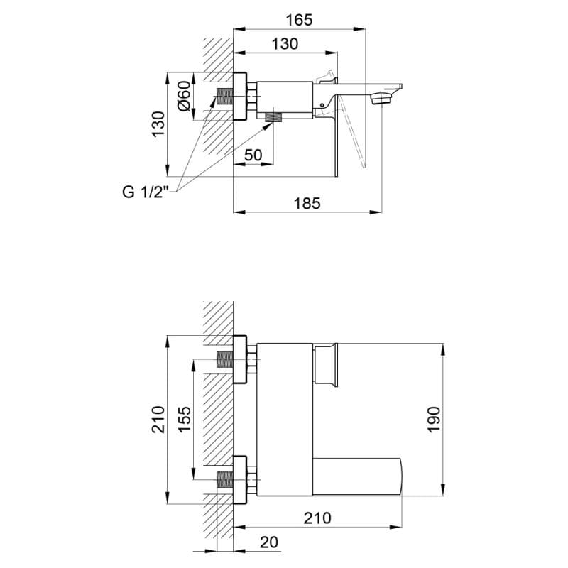 Смеситель для ванны Qtap Lodenice QTLOD3031102KC