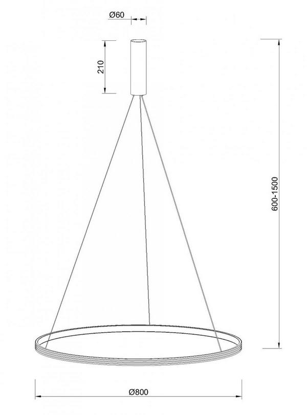 Стельовий світильник KLOODI RING GIZA ONE KD-RG ONE 800 48W