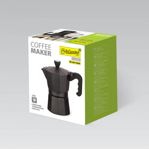 Кавоварка гейзерна Maestro Espresso Moka 150мл (1666-3-BLACK-MR)