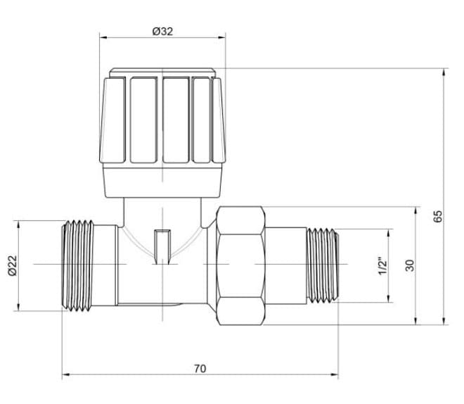 Кран радиаторный Icma №828 1/2" прямой под фитинг (82828AD06)