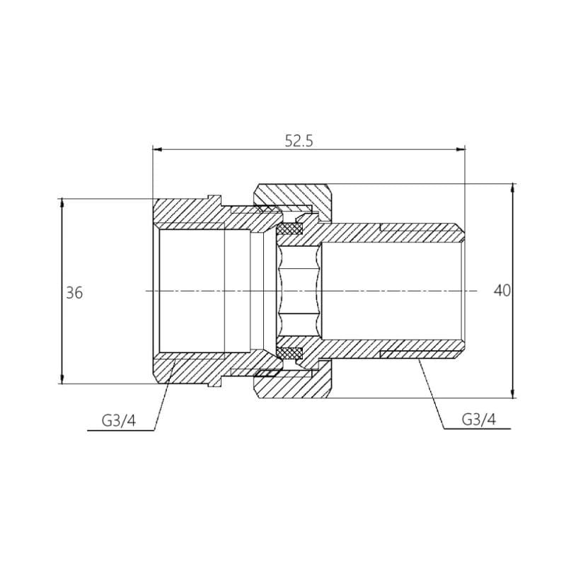 Згон SD Forte 3/4" прямий хром (SF192W20)