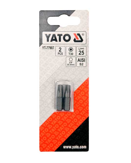 Набір біт YATO TORX T30x25мм HEX 1/4" 2шт (YT-77907)