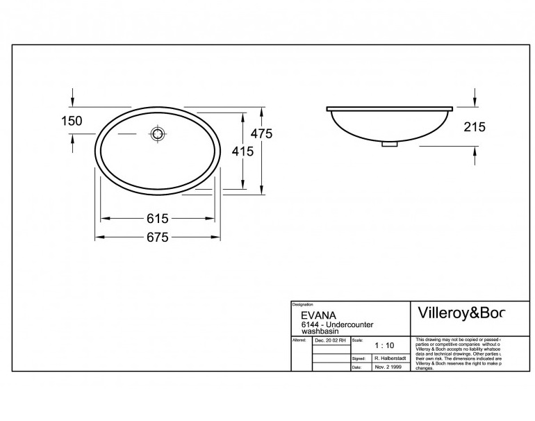  Villeroy&Boch Evana 61,5x41,5x21,5 (61440001)