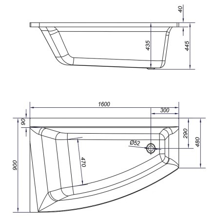   Cersanit Virgo Max 160x90 (S301-132)