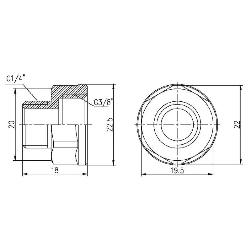 Переход SD Forte 3/8"х1/4" ВН (SF36096)