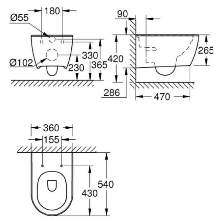 Унитаз подвесной Grohe Essence (3957100H)