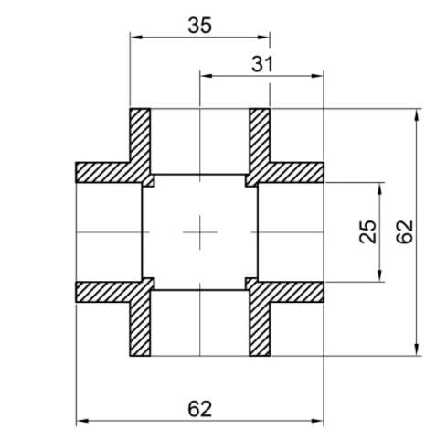 Крестовина Alfa Plast PPR 25мм (APCROS25XXX)