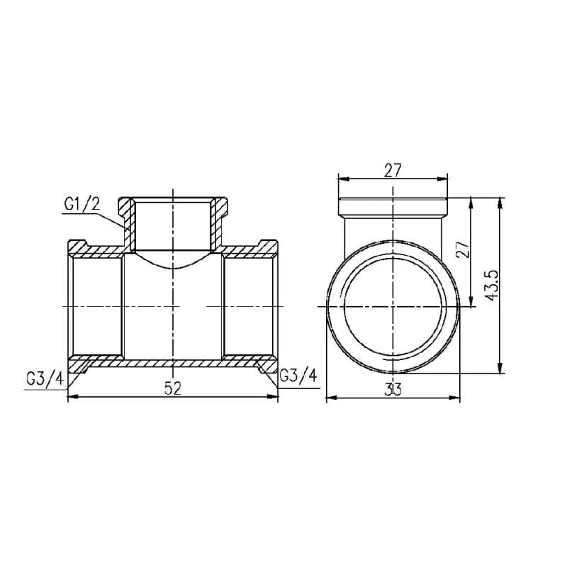 Трійник SD Forte 3/4"х1/2"х3/4" (SF362201520)