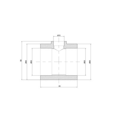 Трійник Alfa Plast PPR 63х25х63мм (APRETE6325X)