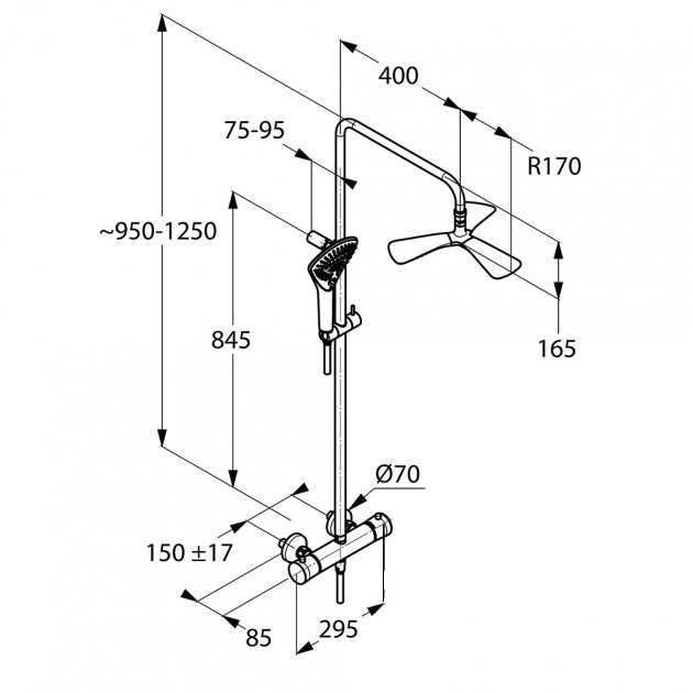 Душова система Kludi Dual Shower System Fizz (670960500)