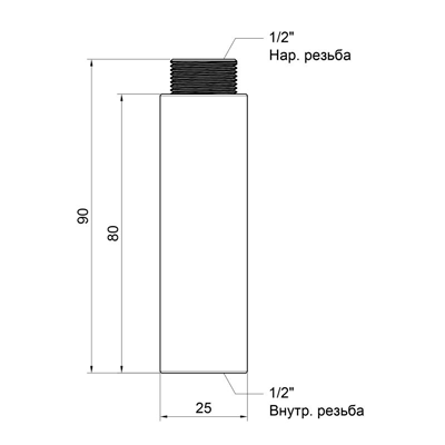 Удлинитель SD Plus 80х1/2" хром (SD1301580)