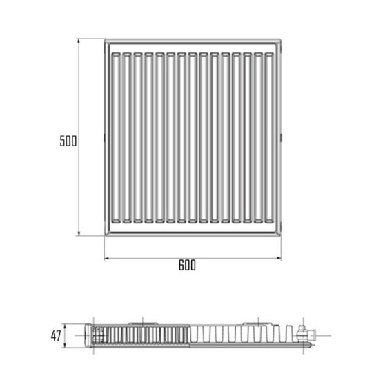 Радіатор сталевий Imas 11-К 500х600 бічне підключення (I11500600K)