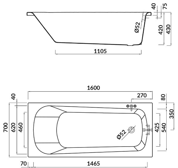   Cersanit Nao 160x70 (S301-243)