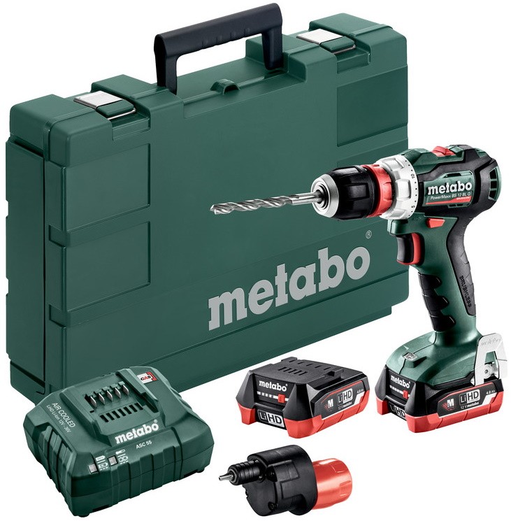 Акумуляторний дриль шуруповерт Metabo 12В PowerMaxx BS 12 BL - 2х2.0Аг (Slide-in) (601039500)