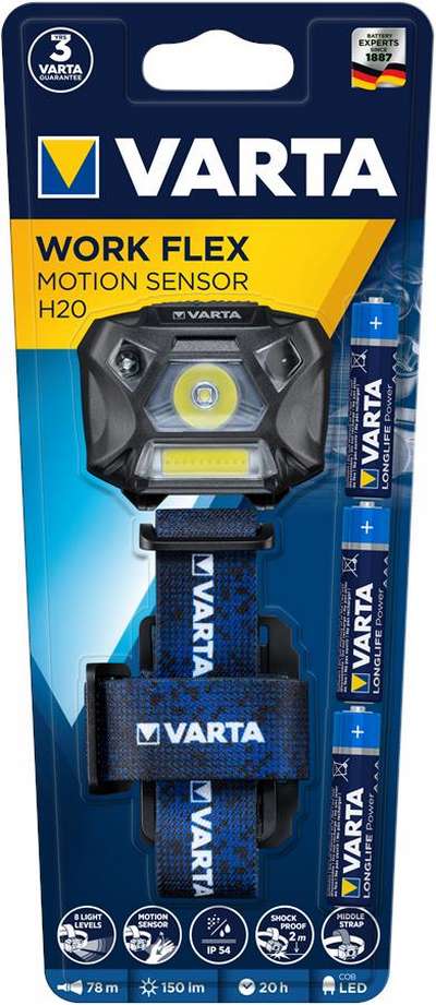 Ліхтар на чоло інспекційний VARTA Work-Flex-Motion-Sensor H20 (18648101421)