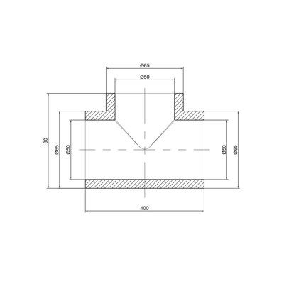 Тройник Alfa Plast PPR 50мм (APEQTE50XXX)