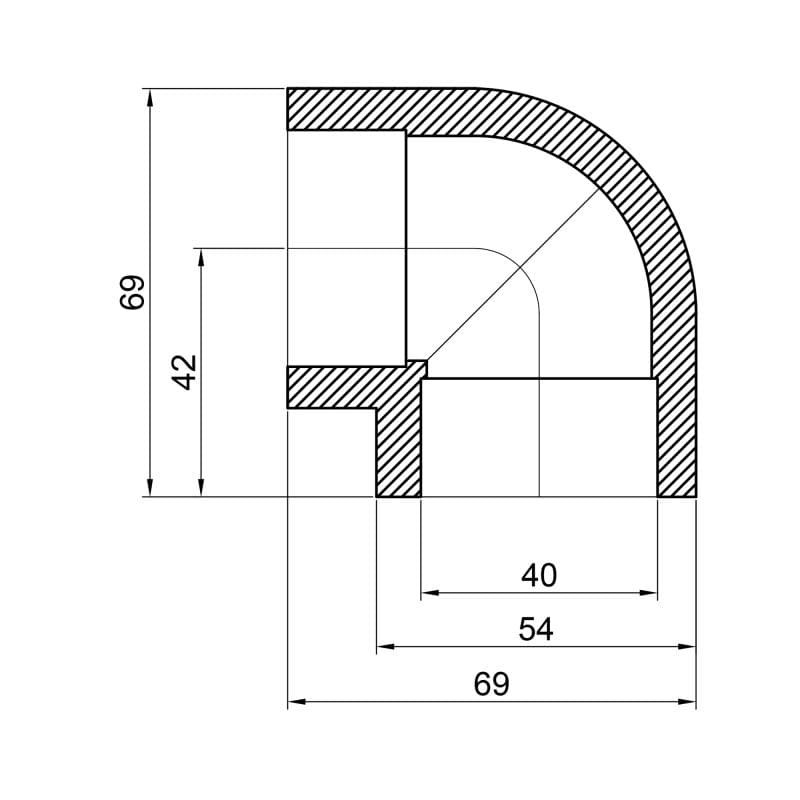 Кутник Thermo Alliance PPR 40мм 90° (DSE004)