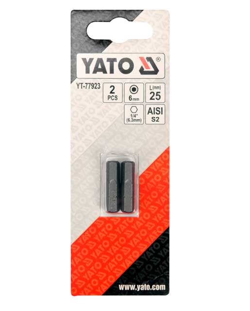   YATO HEX H6x25 HEX 1/4" AISI S2 2 (YT-77923)