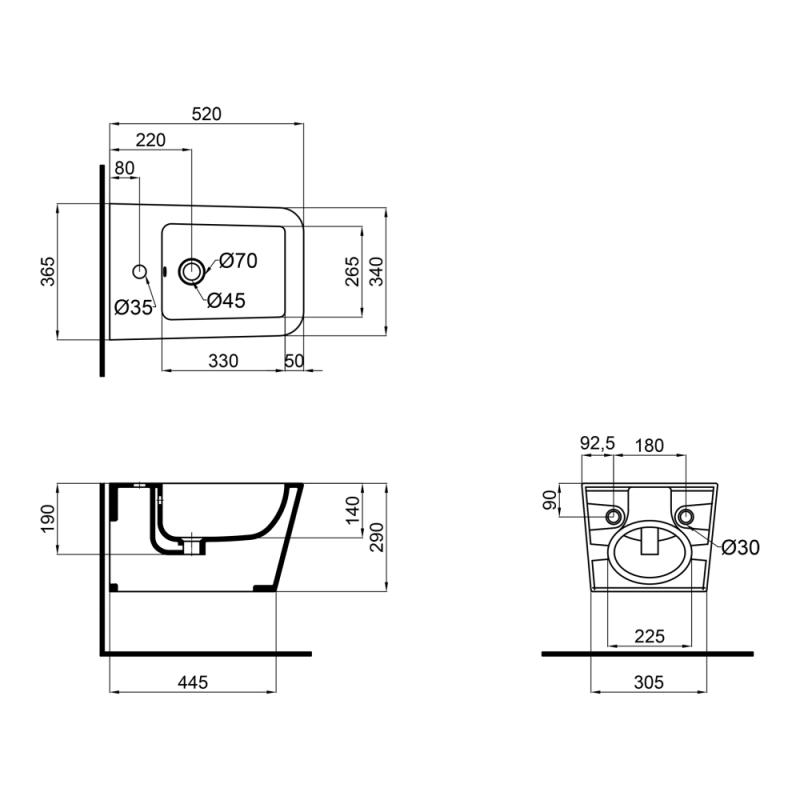   Qtap Crow 520x365x290 (QT05555370W)