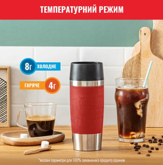 Термочашка Tefal Travel Mug Classic 360мл червоний (N2020410)