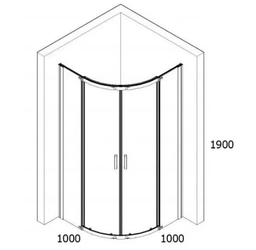   SanSwiss Valea 100x100x190   (VALR551005060)