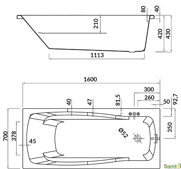   Cersanit Lana 160x70 (S301-162)