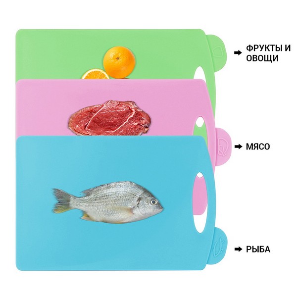 Фото набор разделочных досок fissman 32x18см 3 предмета (8009)