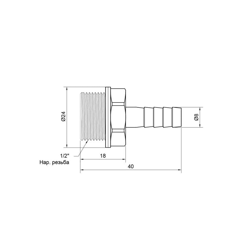 Штуцер SD Plus 8х1/2" НР (SD427158)