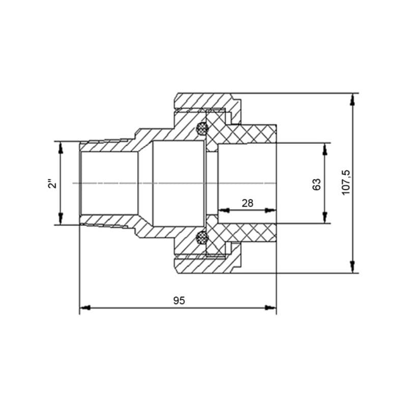 Американка Blue Ocean PPR 63х2" НР (BOUAMX6306XXX)