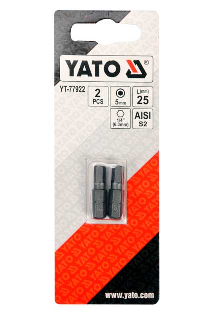   YATO HEX H5x25 HEX 1/4" AISI S2 2 (YT-77922)