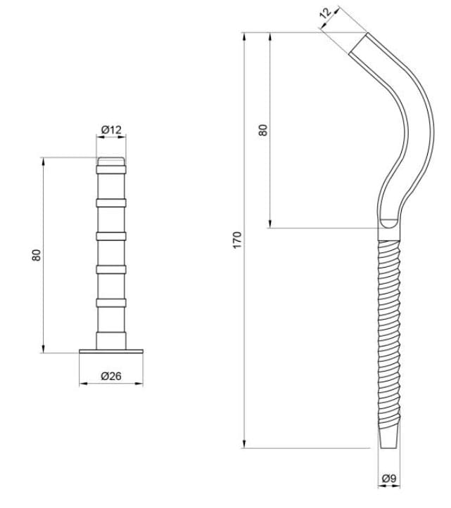 Крепеж на алюминиевый радиатор SD Plus 9х170мм (SD109170R)