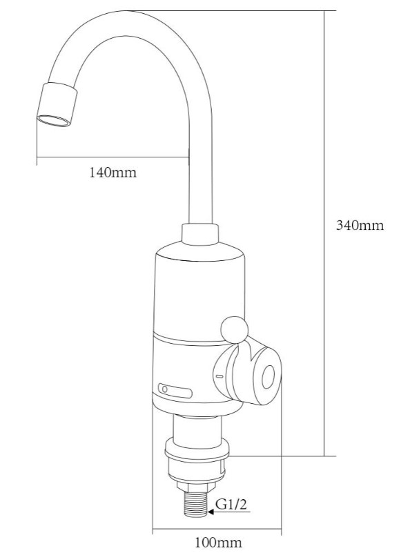 Кран-водонагреватель проточный для кухни Aquatica 3кВт (NZ-6B142W)