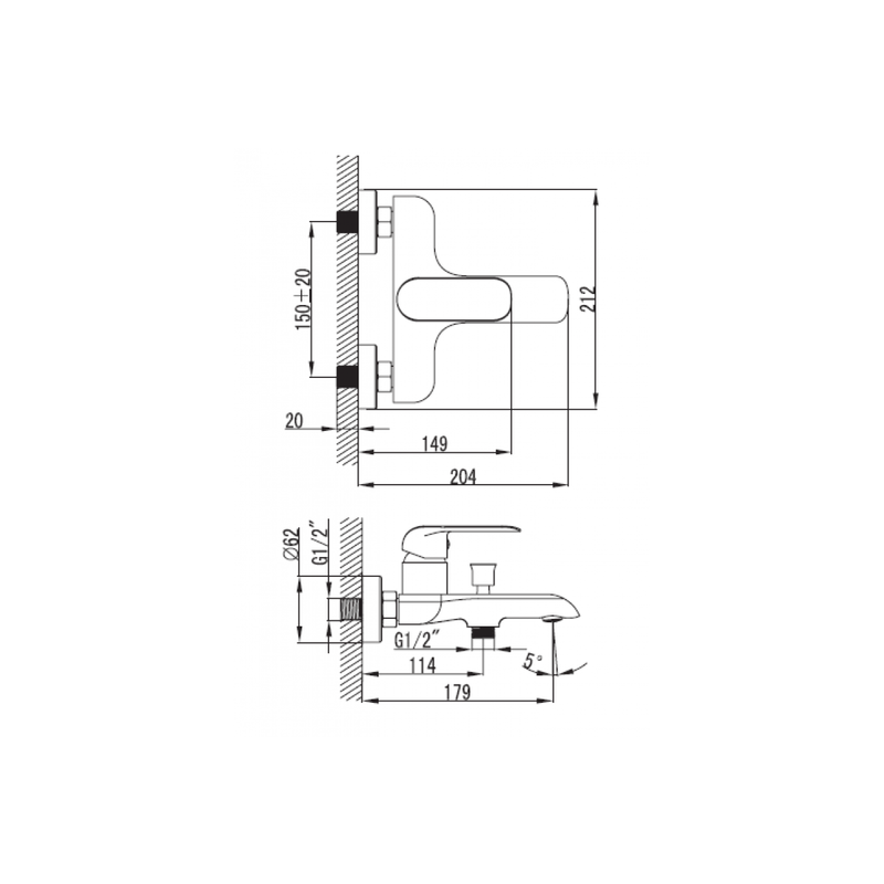 Смеситель для ванны Devit Iven (43113141W)