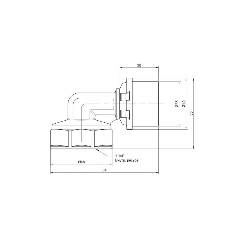 Кутник прес Icma №405 32х1" 1/4 ВР (81405AGGQ06)