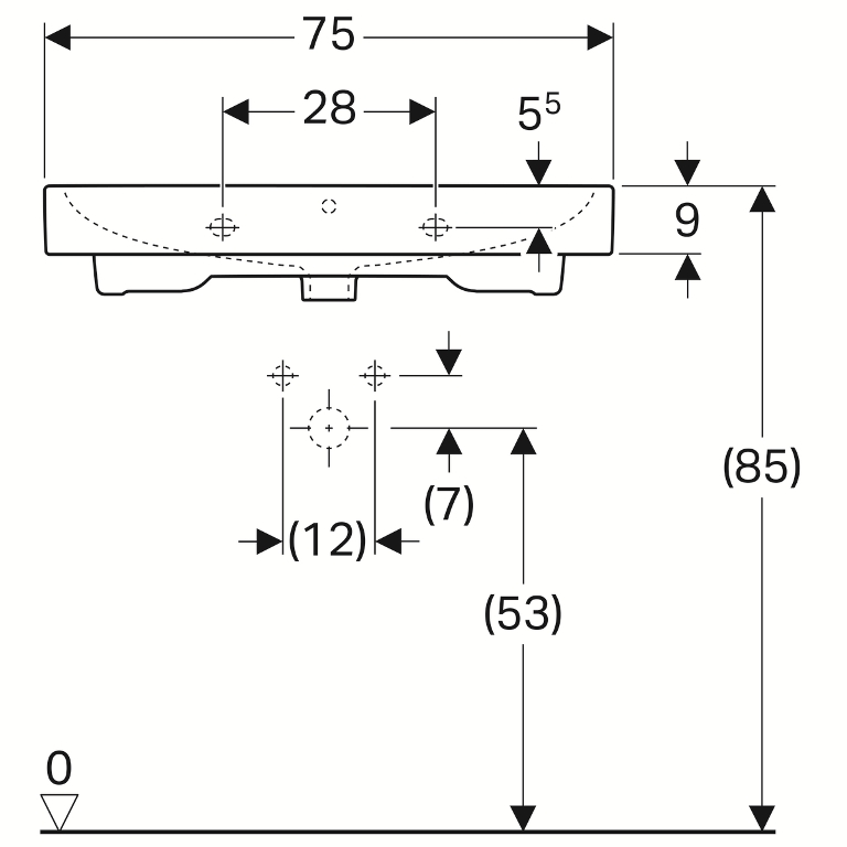 Раковина Geberit iCon 75см (124075000)