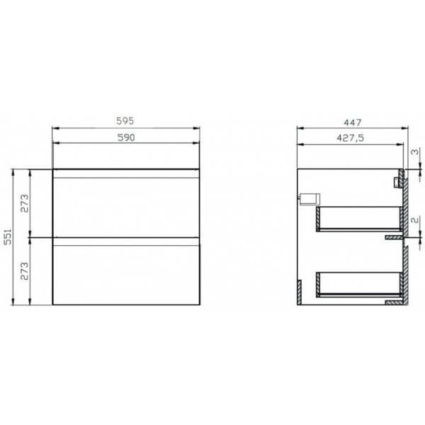 Тумба для умивальника Cersanit Moduo 55x44,7x59,5см білий (K116-021)