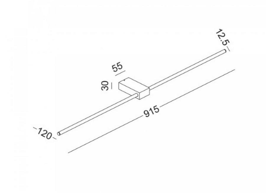   kloodi wall light wa-gala sq915 3k bk/gd 10w ip20