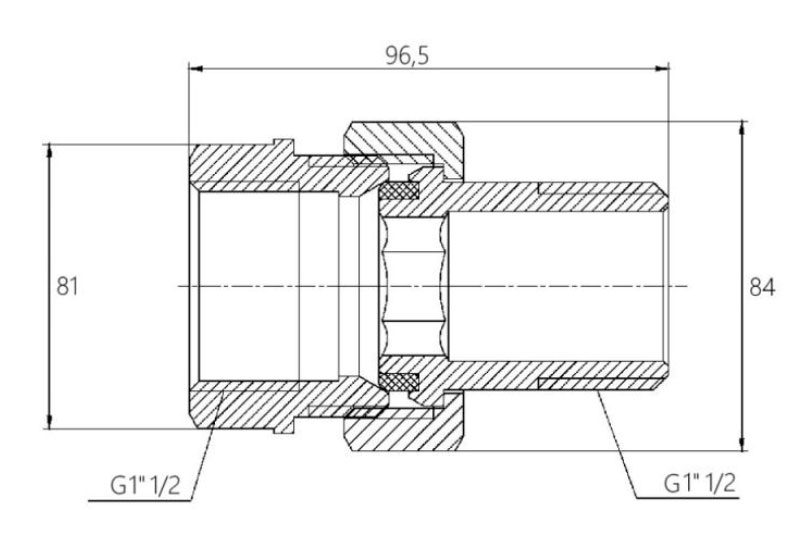 Сгон SD Forte Американка 1" 1/2 прямой (SF190W40)