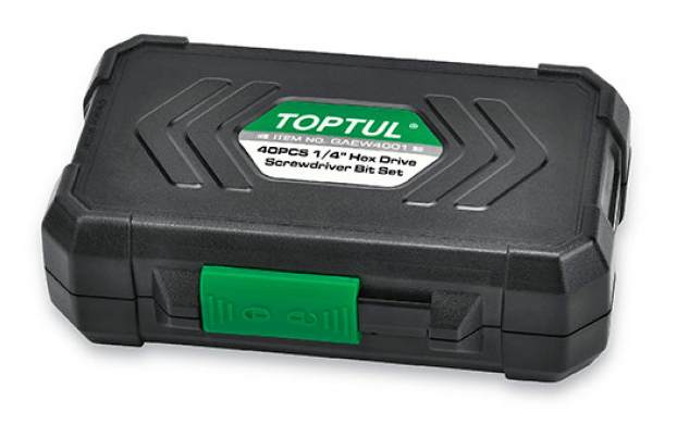 Набір біт та головок для шуруповерта Toptul 1/4" 40шт (GAEW4001)