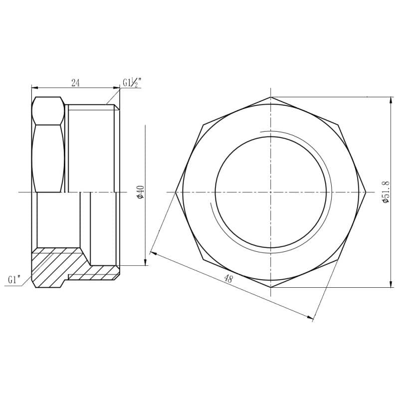 Футорка SD Forte 1" 1/2х1" НВ (SF3744025)