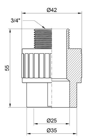  Alfa Plast PPR 253/4"  (APMTCX2534X)