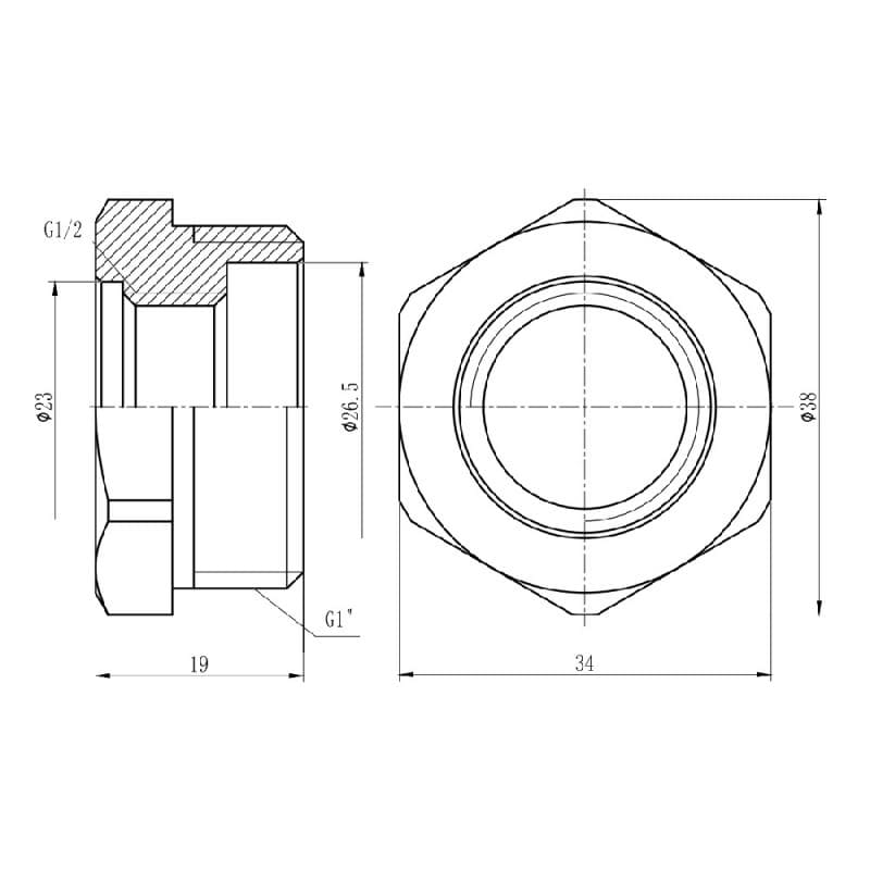 Футорка SD Forte 1"х1/2" НВ (SF3742515)