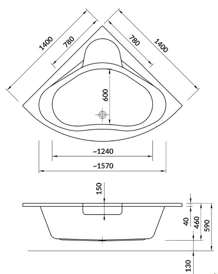   Cersanit Venus 140x140x45 (S301-038)