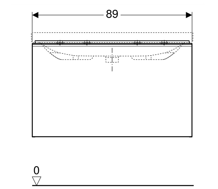 Тумба под умывальник Geberit Acanto 89x47,5x53,5см (500.612.01.2)