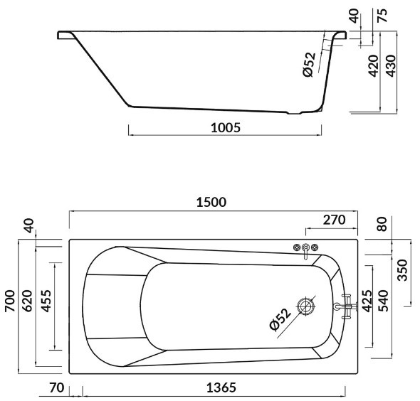   Cersanit Nao 150x70 (S301-242)